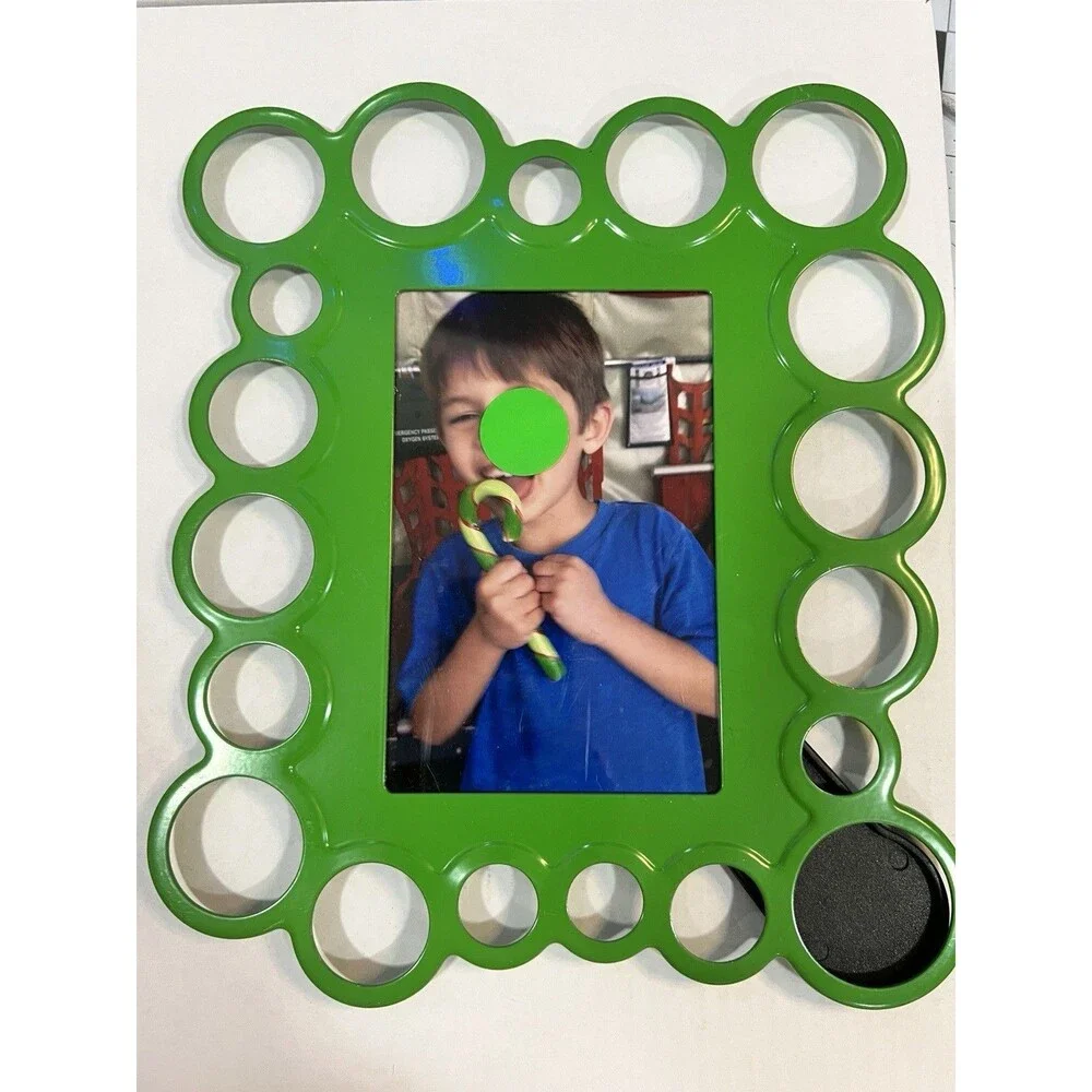 Olsbo Ola Wihlborg IKEA Green Modern 8x10 holds 4 x 6 Picture Frame bubbles dots